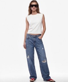 Resim Koton Pamuklu Slim Fit Bisiklet Yaka Kolsuz Sırt Detaylı Bluz Ekru 6sak10337ek 