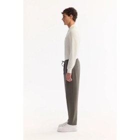 Resim AVVA Erkek Haki Beli Lastikli Bağcıklı Kolay Ütülenen Jogger Relaxed Fit Pantolon A52Y3041 