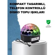Resim Taşınabilir Rgb Disko Topu Bluetooth ve Uzaktan Kumanda Özellikli 