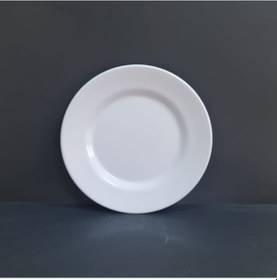 Resim 6 Adet Standart Çizgi Melamin Tatlı & Yemek Servis Tabağı 25 Cm - Beyaz Beyaz 