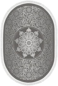 Resim Eko Trend Djt Banyo Paspası Yıkanabilir Kaymaz Taban 1448 Oval Osmanlı 1448-Trend-Banyo-Oval, Gümüş, 80 x 150 