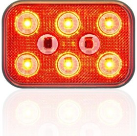 Resim Sanel 24V Universal Kare 6 Led Dış Makan Uyumlu Kırımızı SBD24R6 