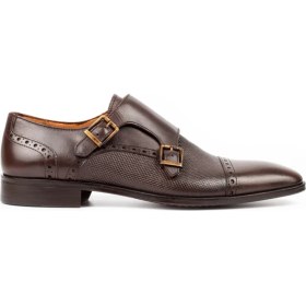 Resim Zerbay Granite Microlight Taban Çift Tokalı Hakiki Deri Erkek Klasik Ayakkabı, Monkstrap, Loafer 
