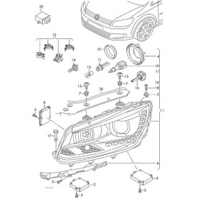 Resim VW CADDY TOURAN SAĞ FAR KULAKLIK TAMİR KİTİ 1T0998226C HSK0481 