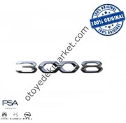 Resim Peugeot 3008 (2021-2023) Arka ''3008'' Yazısı, Gri (Orijinal) 