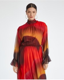 Resim Serpil Exclusive Kadın Midi Elbise - Modern Tasarım - Günlük Ve Özel Gün İçin Elbise Koral 
