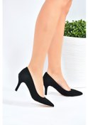 Resim Fox Shoes Siyah Süet Kadın İnce Topuklu Stiletto L253970002 