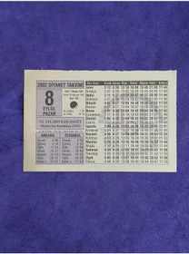 Resim 8 Eylül 2002 Takvim Yaprağı - Nostalji Koleksiyonluk Takvim Yaprağı A 