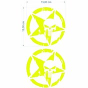 Resim Genel Markalar Army Yıldız Kuru Kafa 13 X 13 cm Flo Sarı Sticker 2 Li 