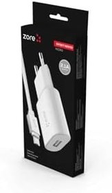 Resim PSR aksesuar Beyaz Beyaz Ofset Serisi ZCS-01 Micro 2 in 1 Ev Şarj Seti 2.1A- ile uyumlu 