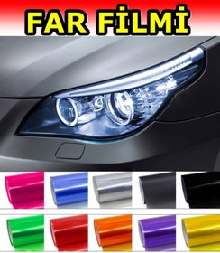 Resim Kırmızı Far Stop Filmi Folyosu Kaplama Şeffaf Dayanıklı Kaliteli 1 Metre 