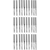 Resim Dadata 30 Pcs Iki Flüt Düz Uç Mills Düz Yuva Bit Ahşap Kesici Iki Çift Flüt Bit 3 175X2X17MM Cnc Yönlendirici Için (Yurt Dışından) 