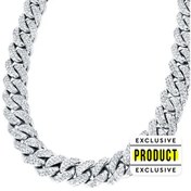 Resim RICH CUBAN CHAIN 14K REAL GOLD 178g & REAL DIAMOND 20.90ct (14K Gerçek Altın & Gerçek Elmas) 