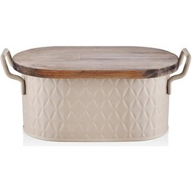 Resim The Mia Prizma Ekmek Saklama Kabı Karamel 40x22x18 Cm Krem 
