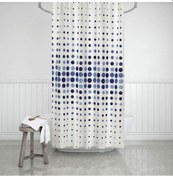 Resim Zethome Evdy Banyo Duş Perdesi 4961 Çift Kanat Mavi 2X110X200 Mavi 