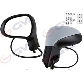 Resim Dış Dikiz Aynası Sol 207 06 Elektrikli Isıtmalı Sinyalli Astarlı Konveks Vm-6207ehpl 8149.zg-8153ax 