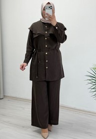 Resim T Moda Store My Magazin Yaka ve Bağcık Detaylı Tesettür İkili Takım 