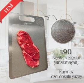 Resim Shg Home Özel Tasarımlı 304 Paslanmaz Çelik Kesme Tahtası1,5 mm Kalınlık, 23 x 34 cm Yıkanabilir, Gı 
