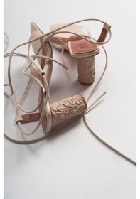 Resim Luvishoes 801 Ten Cilt Topuklu Kadın Sandalet Ten Rengi 