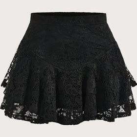 Resim Kadınlar için yazlık yeni dantel tek renk yarım etek 