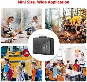 Resim TON009 Taşınabilir Kaset Çalar AM/FM Radyo Otomatik Ters Otomatik Durdurma Mini Stereo Teyp 3.5mm Kulaklık Jakı ile Ev Okul Seyahat için Ayarlanabilir Hacim 