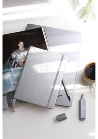 Resim A5 Bullet Journal Noktalı Defter 140 Gr. 80 Yaprak Silver Glow Metalik 
