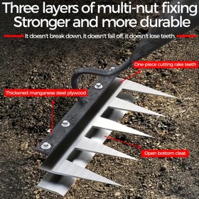 Resim Heavy-Duty Karbon Çelik Bahçe Yabani Otları - Verimli Toprak Havalandırması, Kök Kesme ve Mangrov Kırma için 3 Katmanlı Çok Amaçlı Metal Yabancı Ot Aracı, Bahçe Bakımı ve Çim Bakımı için Dayanıklı Yapı 