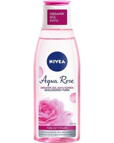 Resim Aqua Rose Organik Gül Suyu İçeren Nemlendirici Tonik 200 Ml , Tüm Cilt Tipleri İçin, Gözenek Arındırıcı, 24 Saat Yüz Nemlendirici Açık Beyaz 