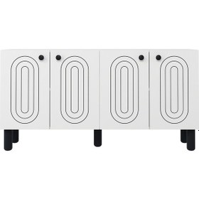 Resim 8202-1dd Kb150 Konsol, Tv Ünitesi Beyaz-siyah Beyaz-siyah 