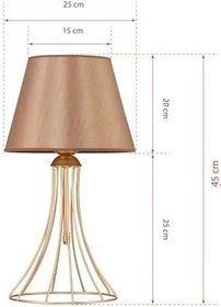 Resim Konik Abajur Gold Masa Lambası 