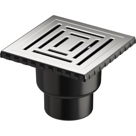 Resim V-Flow Kare 5608286 Duş Kanalı, Alttan Çıkışlı, 15X15 Cm, Dk 800 Kapak, Parlak Krom 