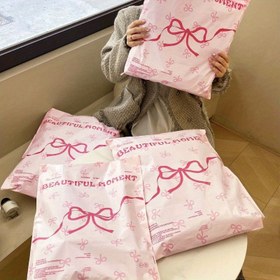 Resim 10 Adet Pembe Fiyonk Su Geçirmez Kurye Çantaları Kendinden Yapışkanlı Etiketlerle - Giysi ve Hediye Paketleme için Mükemmel, Dayanıklı Plastik Posta Çantaları, Uçak Kutusu, Çiçek Zarfı, Posta Çantası 