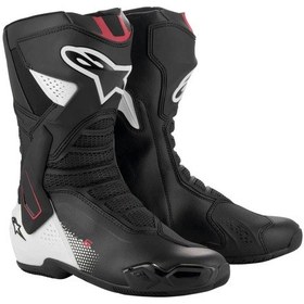 Resim Alpinestars Smx-6 V3 Korumalı Motosiklet Botu Siyah Beyaz Kırmızı 