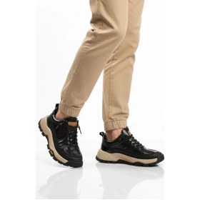 Resim Guja Siyah Hakiki Deri Bağcıklı Erkek Sneaker Çok Renkli 