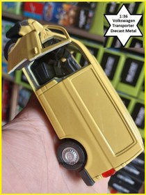 Resim OYUNCAKSAHİLİ Volkswagen Transporter Panelvan Sarı Metal Minibüs Çekbırak Koleksiyon 