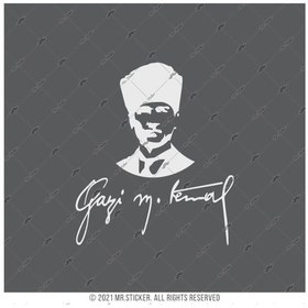Resim Bay Etiket Rfhlm94 Reflektif Gazi Mustafa Kemal Silueti Buyuk B 