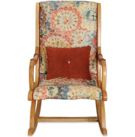 Resim Asedia Rustik Naturel Çiçekli Sallanan Sandalye Dinlenme Koltuğu 