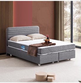 Resim Mila Çift Kişilik Baza Başlık Orthosoft Yatak Seti - Gri 150 x 200 