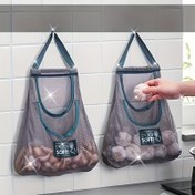 Resim Çok Cepli Askılı Fileli Depolama Çantaları - Mutfak için Çok Yönlü Duvar Organizatörü - Meyveler, Sebzeler, Zencefil ve Sarımsak için | Dayanıklı Polyester, Makinede Yıkanabilir | Temel Ev Aksesuarı, Mutfak Düzenleyicileri ve Depolama 