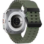 Resim Noktaks - Samsung Watch Ultra 47mm Uyumlu - Kordon Tırtıklı Tasarım Silikon Kordon Krd-118 - Starlight 