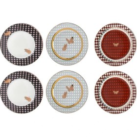 Resim Lucky Art Evelyn Bone 20CM 6lı Tabak Seti 