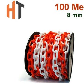 Resim Hayat Trafik Plastik Zincir Kırmızı-Beyaz (Kalın 8mm) 100 metre 