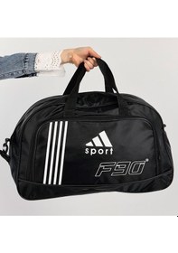Resim Büyük Boy Seyahat Spor Cantası El Valizi Siyah - Beyaz 