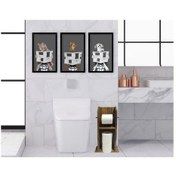 Resim Bk Home Doğal Masif Ahşap Tuvalet Kağıtlığı Ve Dekoratif 3’Lü Ahş (551052014) 