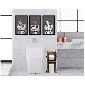 Resim Bk Home Doğal Masif Ahşap Tuvalet Kağıtlığı Ve Dekoratif 3’Lü Ahş (551052014) 