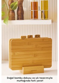 Resim Karaca Triple 4 Parça Ayaklı Bambu Kesme Tahtası Seti 
