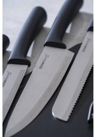 Resim Acar Cooper 8 Parça Standlı Kesme Tahtası Ve Bıçak Seti Siyah 