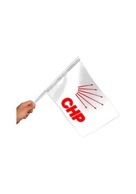 Resim Sopalı Chp Parti Bayrağı 20 Adet 1. Kalite Raşel Kumaş 30x45 Cm-284 1 