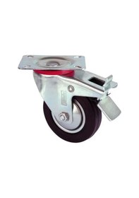 Resim Servis Tekeri - Tablalı Frenli Siyah Döner - Çap 80 Mm Siyah 