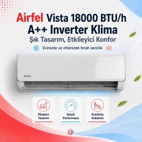 Resim Airfel Vista Serisi 2026 Split LTXP50A 18.000 Btu/h A++ Inverter Klima R32 